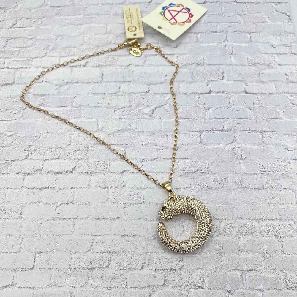 Amrita Singh Crystal Tiger Pendant Gold